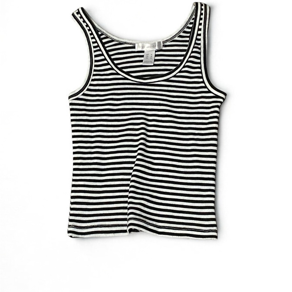 Urban Planet Black and White Ribbed Sleeveless Tank Top